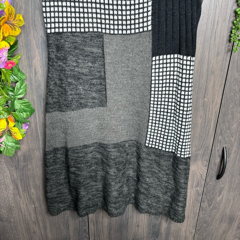 **🌼3/$30🌼Style & Co Short Sleeve Colorblock Woven Sweater Dress Size Medium - Picture 8 of 16